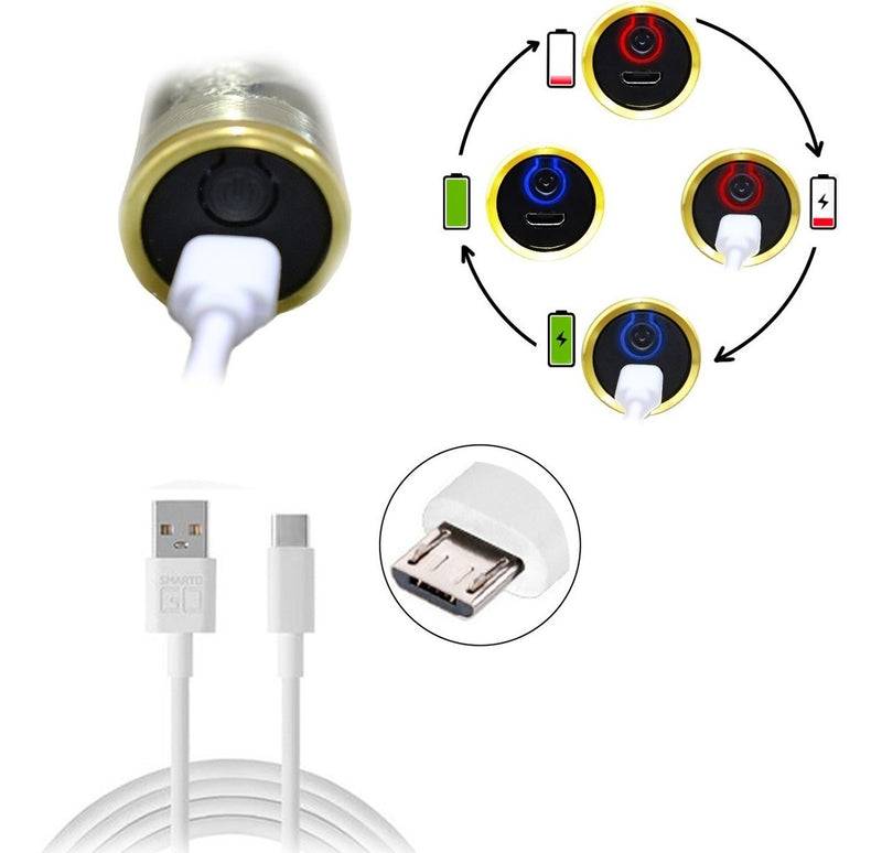 Aparador De Barba Eletrico Profissional Sem Fio Recarregável Cor Dourada - Alfashop