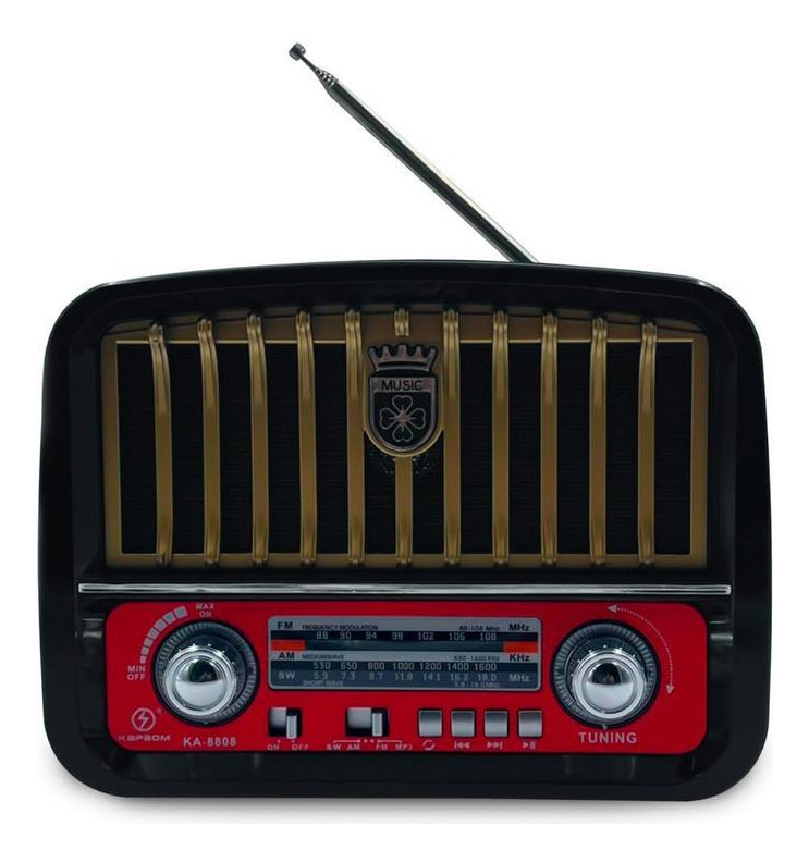 Rádio Retro Bluetooh Am Fm Sw Sd/aux/usb Kapbom Ka-8808 - Alfashop