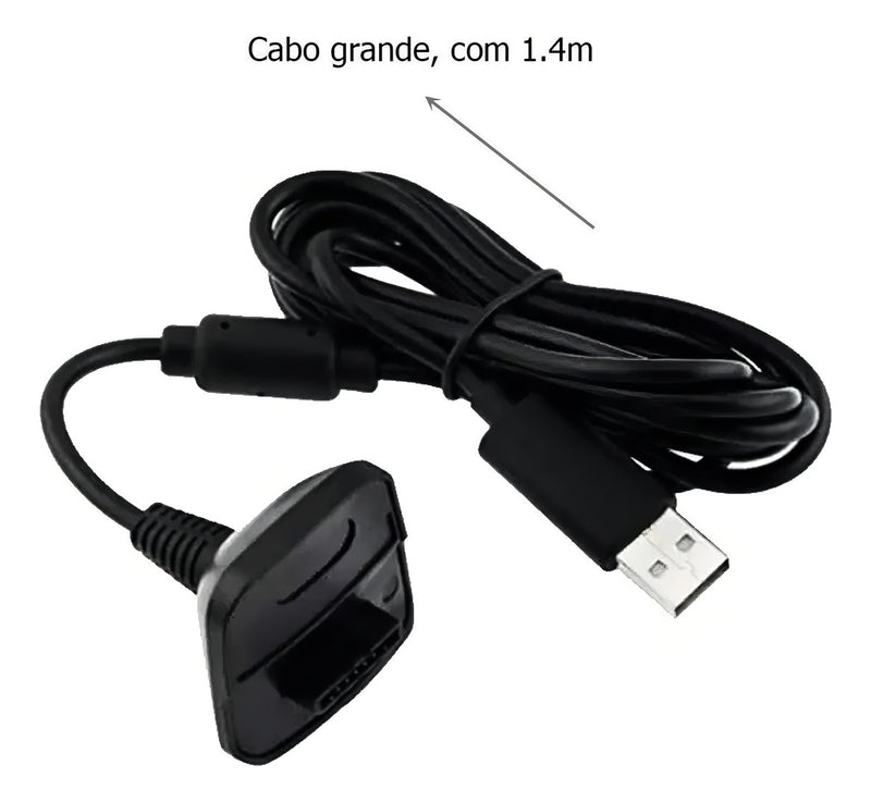 Kit 2 Baterias Recarregável COMPATÍVEL Xbox 360 + Cabo Substitua Pilhas Voltagem de entrada 12V - Alfashop