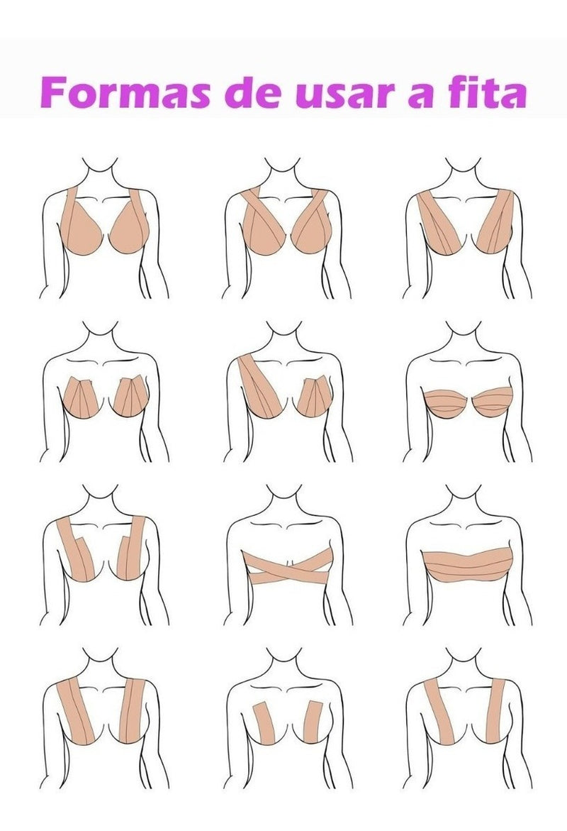 Levanta Peito Adesivo Seios Sutiã Fita Push Up Invisível - Alfashop