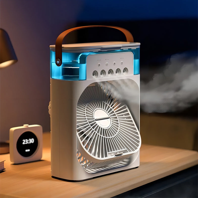 Mini Ar Condicionado Portátil Ventilador Umidificador Mesa Cor Azul 110v/220v - Alfashop