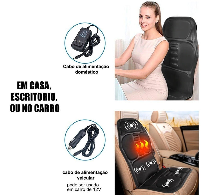 Assento Massageador Elétrico Costas Carro Cama Sofá Cadeira - Alfashop