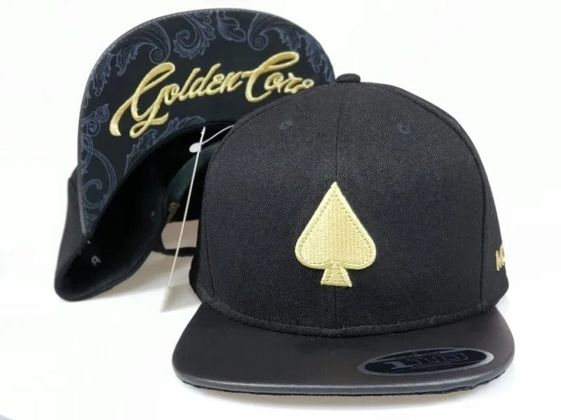 Boné Mcd Golden Core Aba Reta Fitão Preto Ajustável - Alfashop