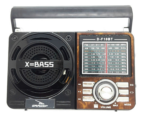 Radio Antigo Retro Am/fm Bluetooth Pen Drive Sd 10w Cor Mogno 110V/220V - Alfashop