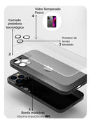 Case Capinha Vidro Temperado Compatível C/ iPhone Nano Glass - Alfashop