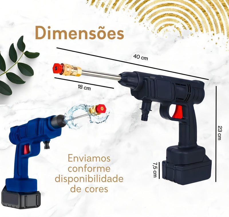Lavadora Alta Pressão Lava Jato Portátil Recarregável S/fio Cor Preto Frequência 50-60hz Bivolt - Alfashop