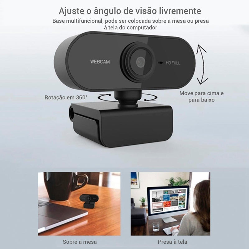 Webcam Full Hd 1080p Usb Mini Câmera Computador C/ Microfone - Alfashop