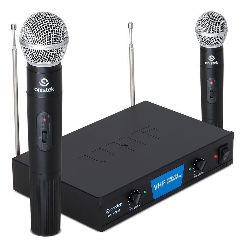 Microfone Profissional Sem Fio Duplo 2 Canais 30 Metros Vhf - Alfashop