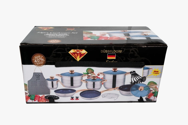 Panelas Alemã - Aço Cirúrgico 23 Pçs Fundo Cerâmico - Alfashop