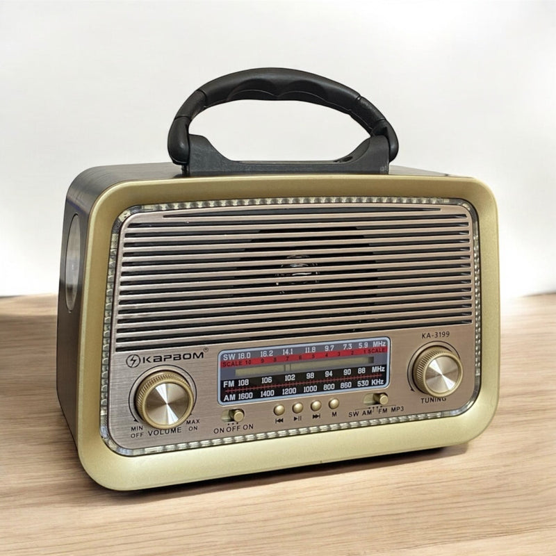 Radio Retrô Vintage Pilha E Tomada Bluetooth Am Fm Usb Mp3 - Alfashop