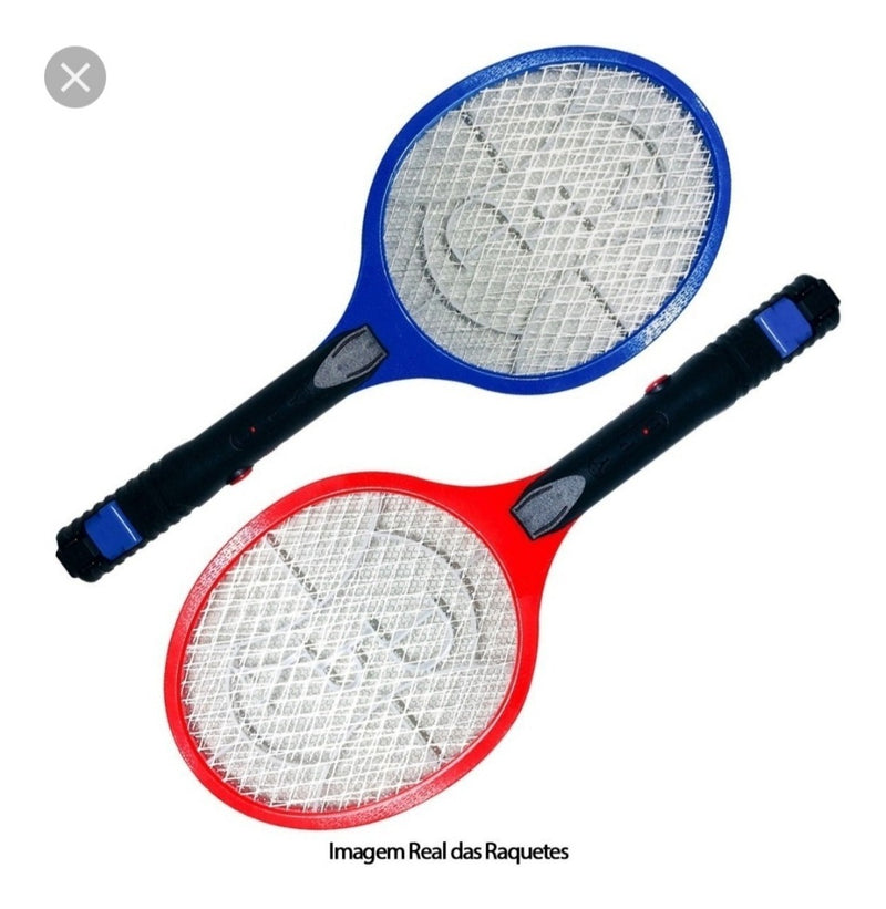 2 Raquetes Elétrica Mata Mosca Pernilongo Insetos Recarreg. - Alfashop