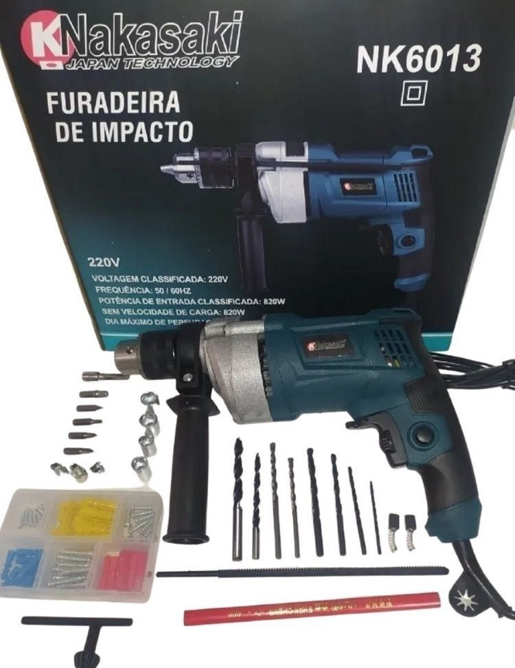 Furadeira De Impacto 13mm 820w Auto Reverso Mega Oferta - Alfashop