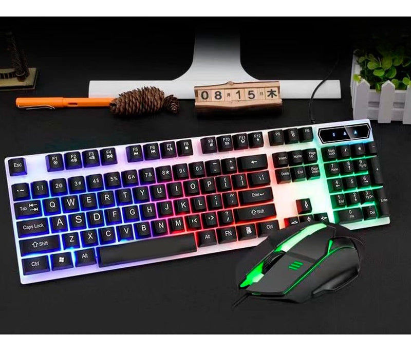 Kit Teclado E Mouse Gamer Multimídia Colorido Led Português - Alfashop