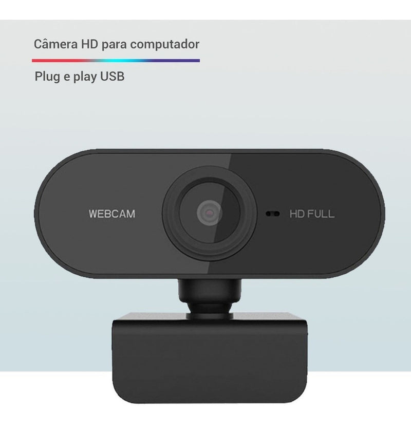 Webcam Full Hd 1080p Usb Mini Câmera Computador C/ Microfone - Alfashop