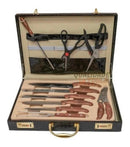 Kit Churrasco Ou Cozinha Com Maleta Em Couro 25 Peças Promo - Alfashop