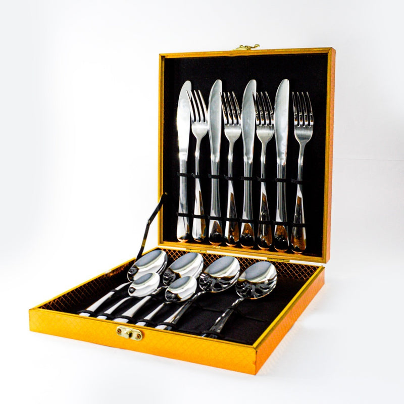 Conjunto De Talheres Dourado 16 Peças Dusseldorf Premium - Alfashop