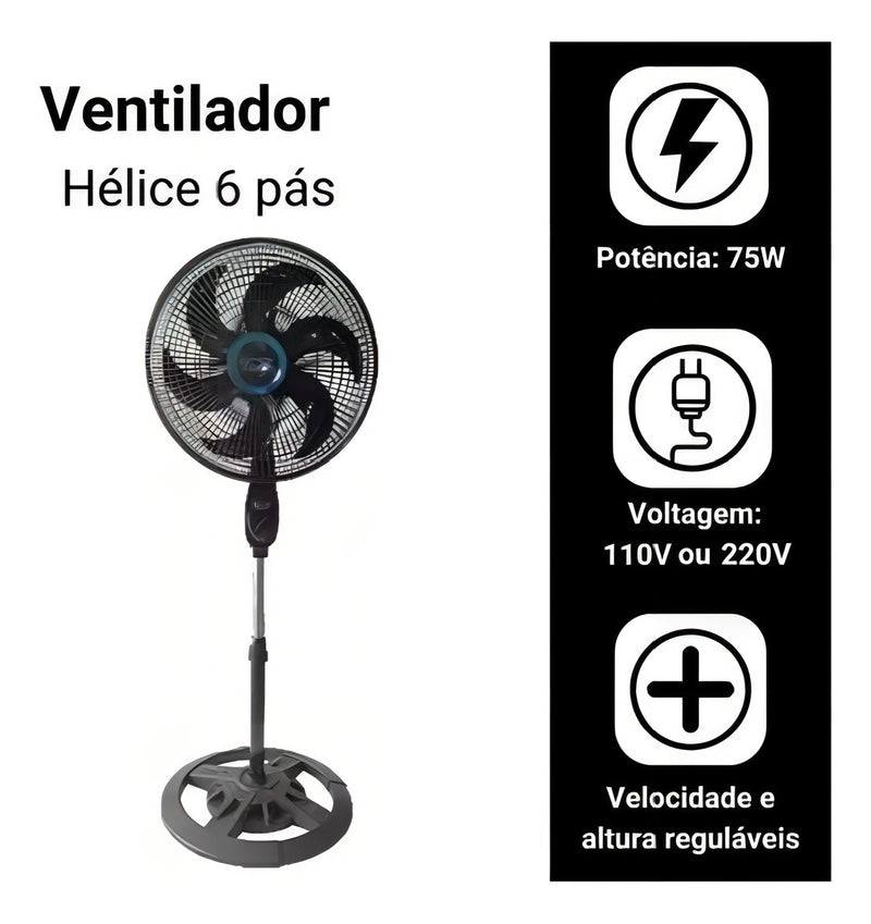 Tyf Fs1608 Com Pe Ventilador Solaris FS1608 - Alfashop