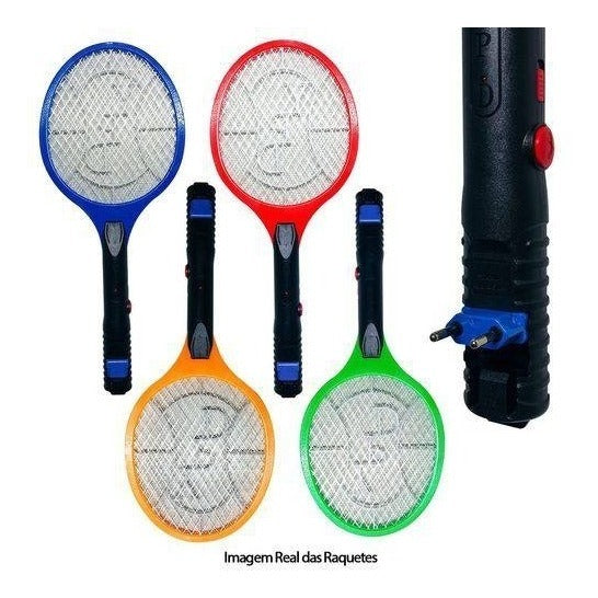 Raquete Elétrica Mata Mosquito Dengue Insetos Recarregável - Alfashop
