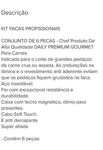 Faqueiros De  Churasco De Aço Nióbio  Profissional 6 Peças - Alfashop