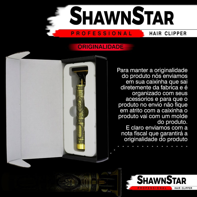 Aparador De Barba Eletrico Profissional Sem Fio Recarregável Cor Dourada - Alfashop