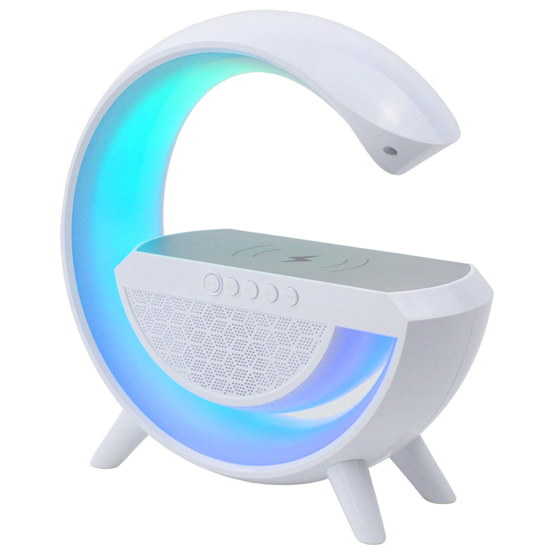 G Speaker Smart Station Luminária Caixa De Som C/ Carregador Cor Branco 110v/220v - Alfashop