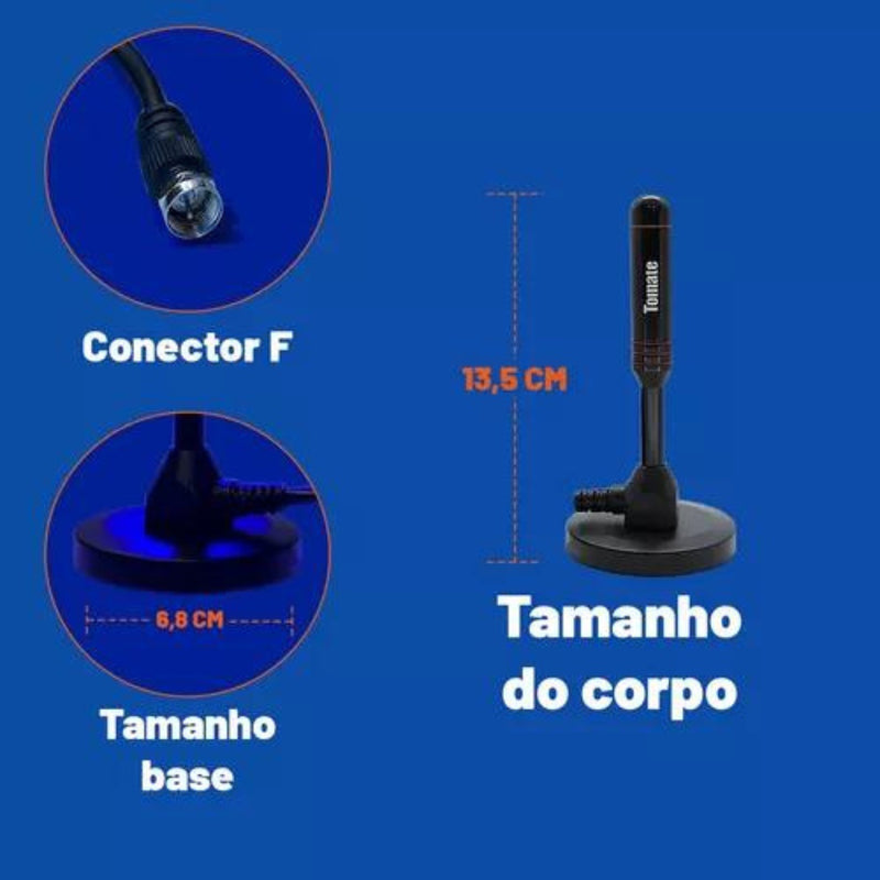 Antena Digital Interna Ima Tomate Mtv-3011 Hdtv Uhf Cabo 3m - Alfashop