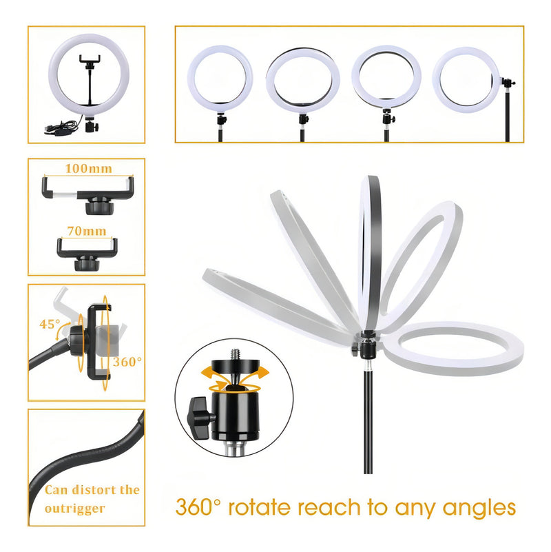 Ring Light 2 Metros + Tripé Professional 10 Polegadas - Alfashop