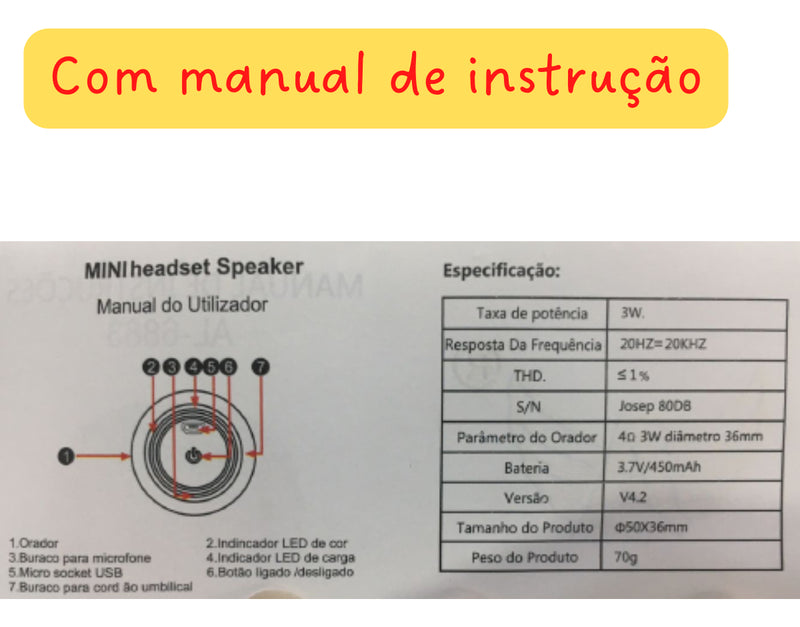 Dia Dos Pais Caixinha Som Bolinha Bluetooth Som Muito Alto Altomex AL-6117 - Alfashop