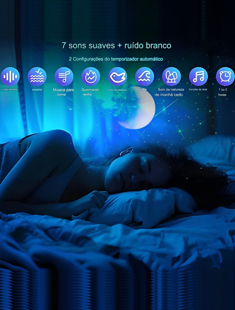 Luminária Astronauta Caixa Som Bluetooth Projetor Galaxias - Alfashop