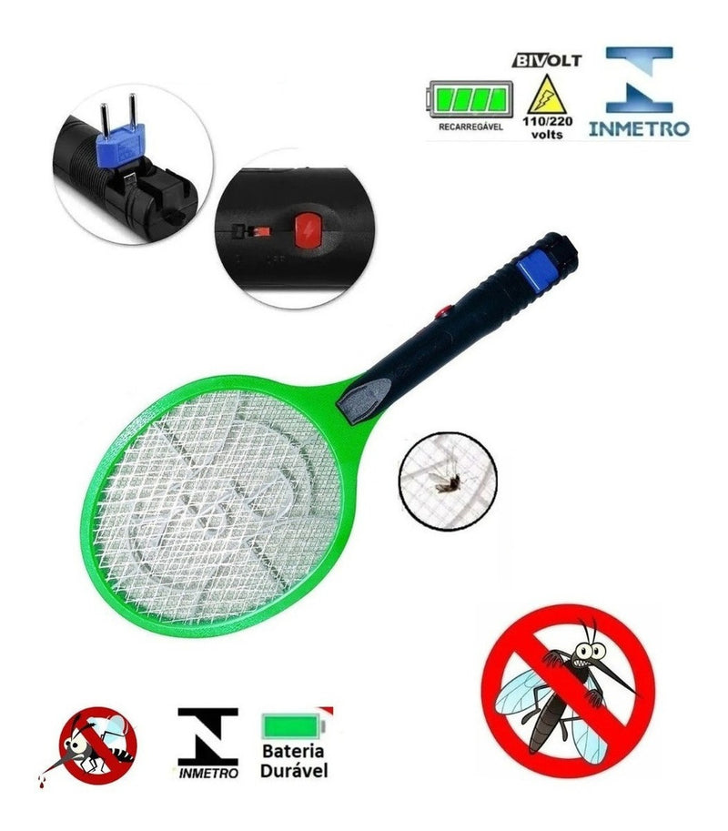 Kit 2 Raquetes Elétrica Mata Insetos Mosquito Pernilongos - Alfashop