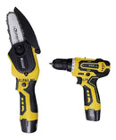 Mini Motoserra + Parafusadeira 2 Baterias Kit Profissional - Alfashop