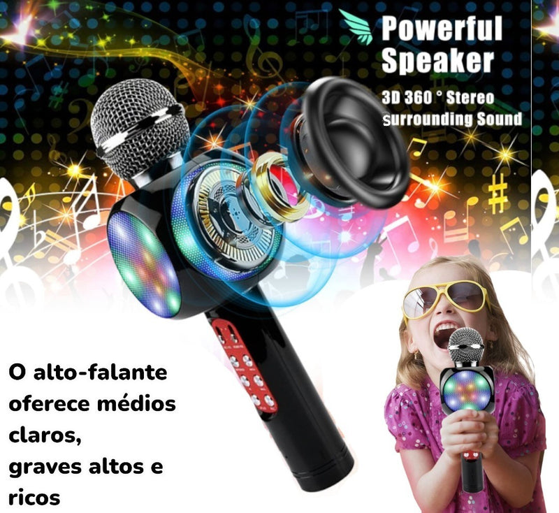 Microfone Youtuber C/ Caixa De Som Speaker Grava E Muda Voz Cor Branco - Alfashop