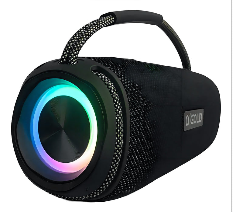 Caixa De Som Bluetooth Alfa Gold 60w Com Proteção Ipx6 Cor Preto 110V/220V - Alfashop