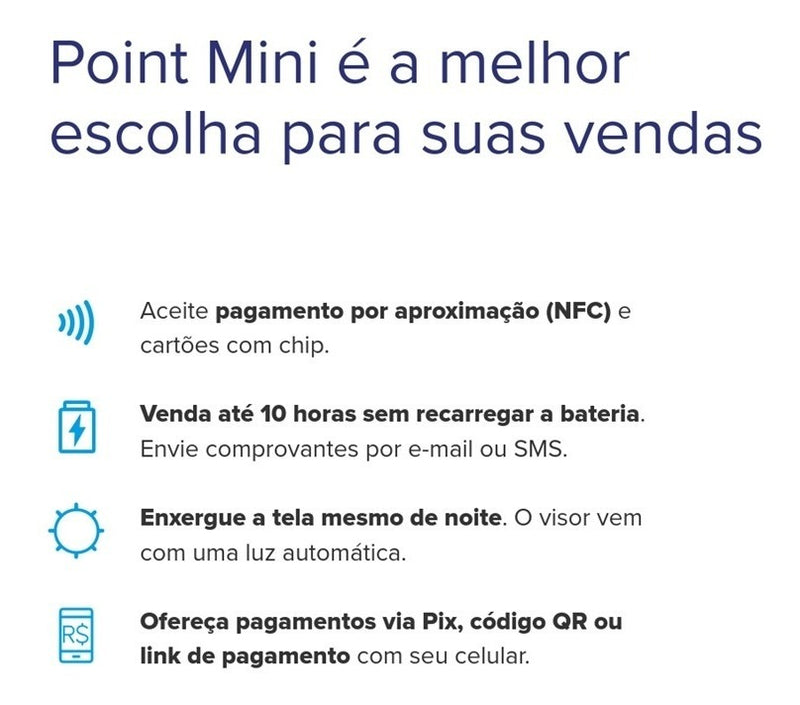 20 Maquinetas Maquininha Point Débito Crédito Nfc Atacado - Alfashop