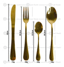 Conjunto De Talheres Dourado 24 Peças Dusseldorf Premium - Alfashop