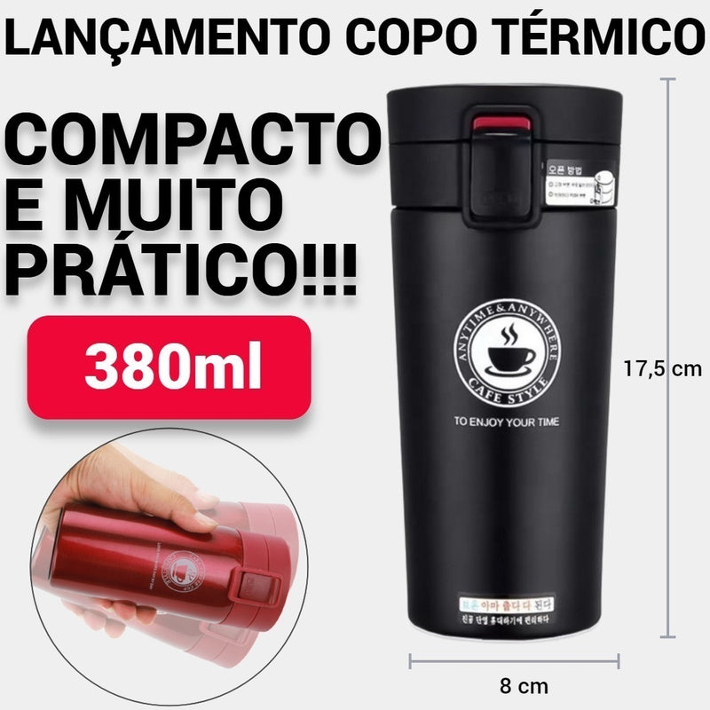 Copo Térmico Aço Inox Infusor Garrafa Caneca Vácuo Café Chá - Alfashop