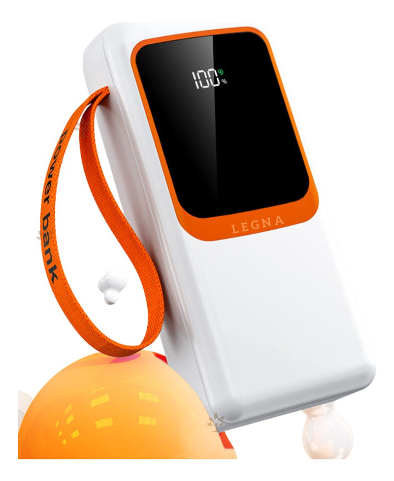 Carregador Portátil Power Bank 30000 Mah Turbo Carga Rápida Cor Branco - Alfashop