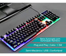 Kit Teclado E Mouse Gamer Multimídia Colorido Led Português - Alfashop