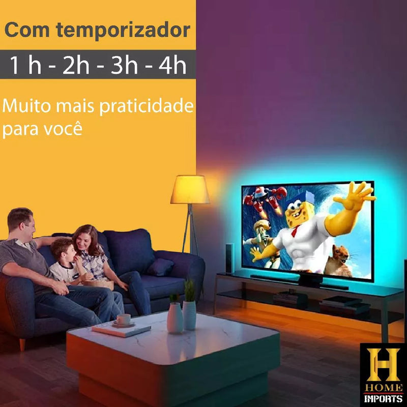 Fita De Led 5050 Com 5 Metros Usb Com Controle Remoto - Alfashop