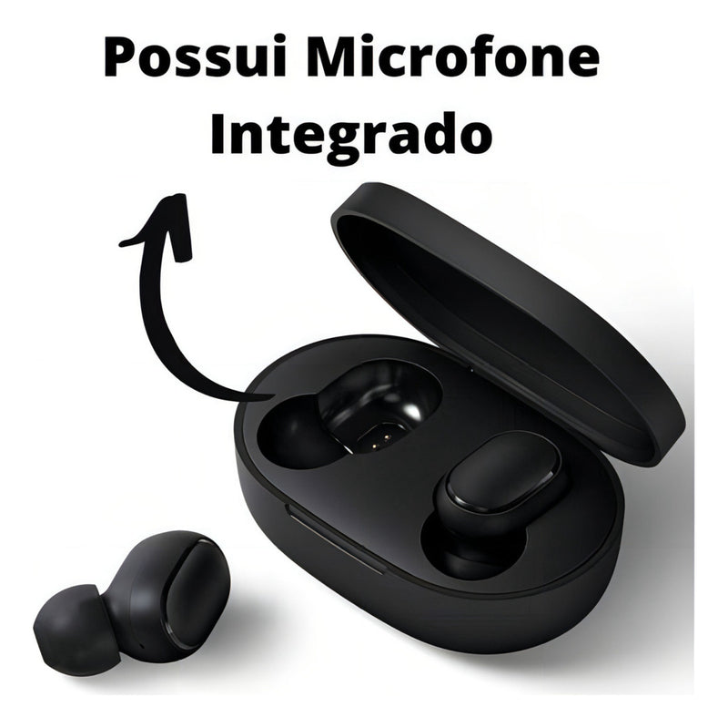 Fone de Ouvido Bluetooth Preto Compatível - Alfashop