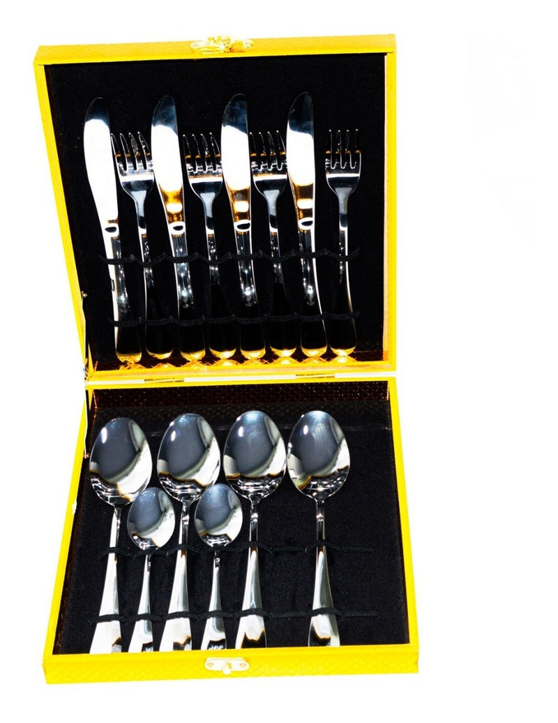 Conjunto De Talheres Dourado 16 Peças Dusseldorf Premium - Alfashop
