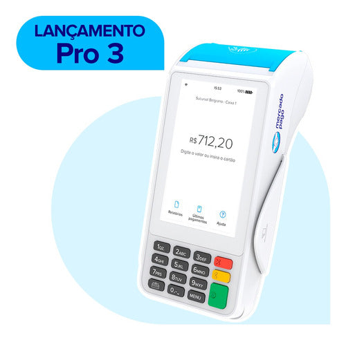 Mercado Pago Point Pro3  Maquininha Cartao 4g C/ Tela Touch - Alfashop