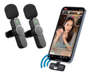 Kit 2 Microfone Lapela Sem Fio P/ iPhone Profissional 2 Em 1 Cor Preto - DR INFONET - Alfashop