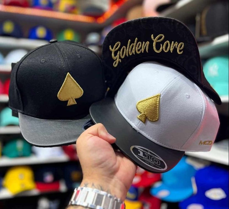 Boné Mcd Golden Core Branco Aba Reta Fitão Preto - Alfashop