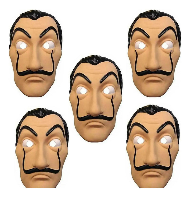 Máscara Plástica Salvador Dali La Casa De Papel - Kit Com 5 - Alfashop