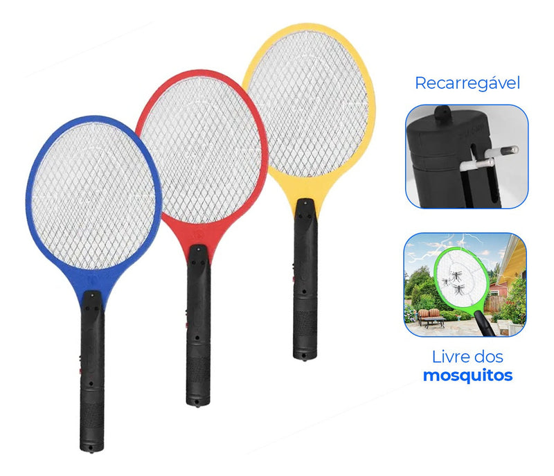 Raquete Elétrica Mata Pernilongo Mosquito Recarregável Ide - Alfashop