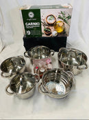 Jogo De Panelas Polonês De Aço Inoxidável 9 Pçs Garnki - Alfashop