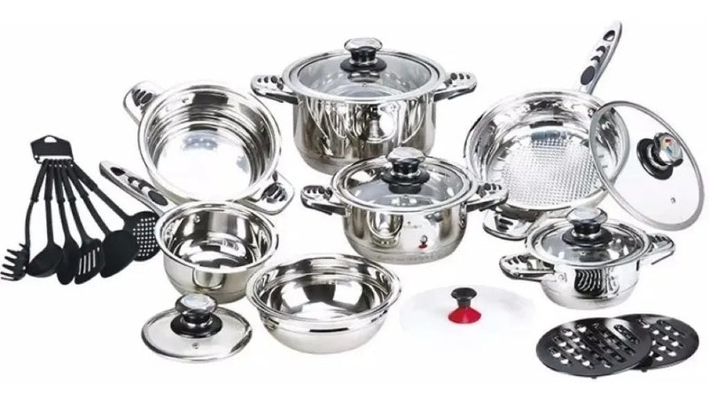 Jogo De Panelas Alemã Aço Cirúrgico 23 Peças 9 Camadas - Alfashop