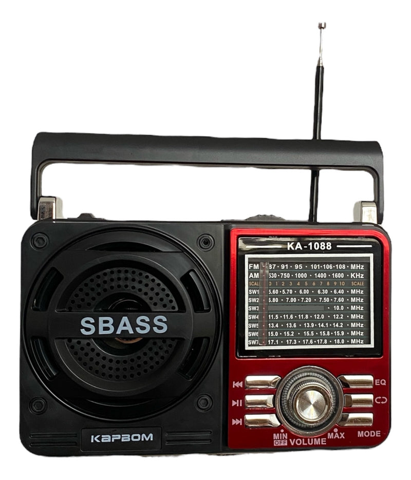 Rádio Portátil Bluetooth Pilha E Tomada Am Fm Usb Sw 110/220 - Alfashop