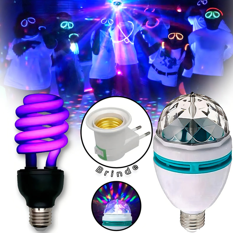Lampada Globo Colorida + Lâmpada Luz Neon Iluminacao Balada 110v - Alfashop